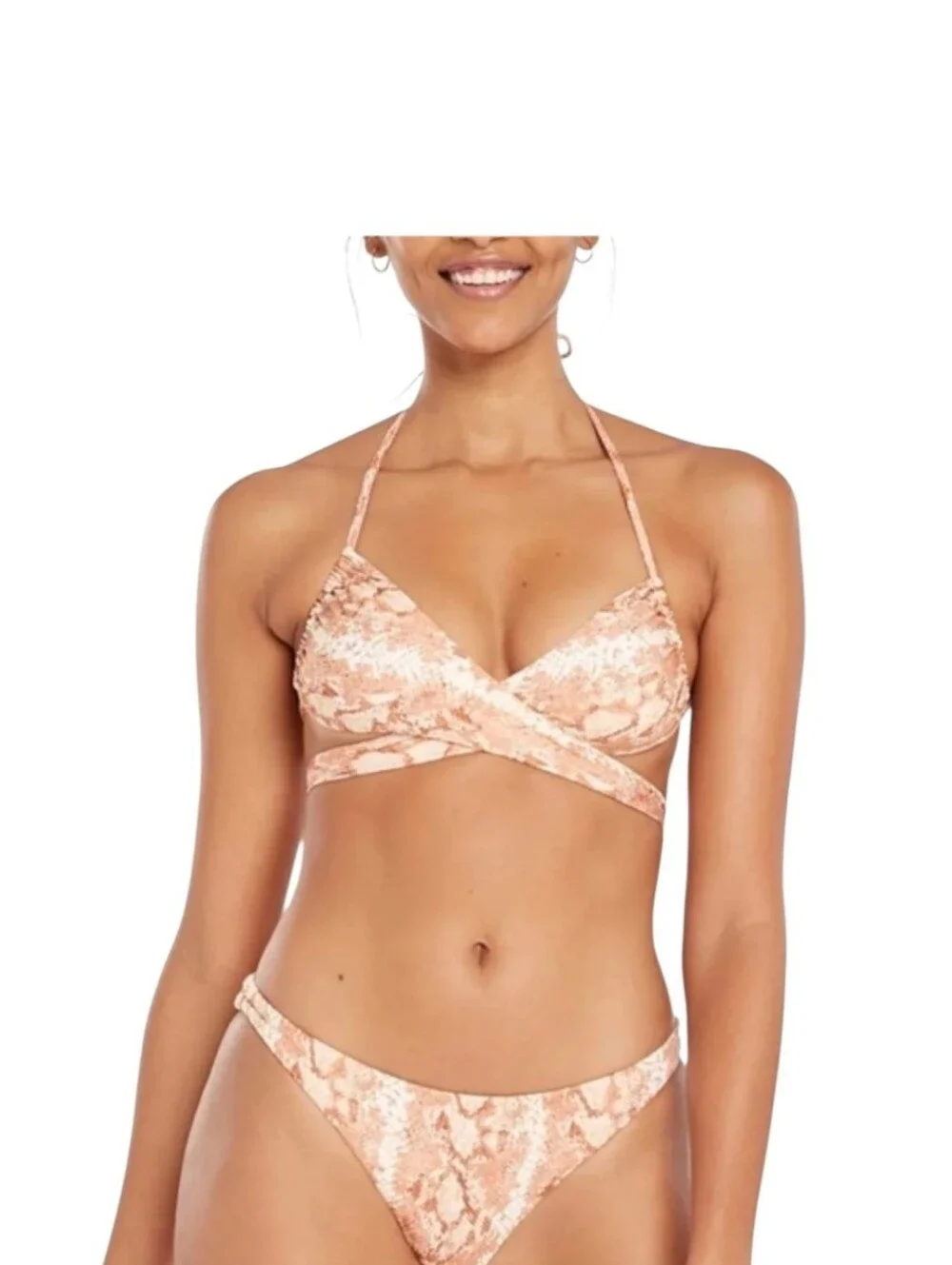 Vitamin A Milana Convertible Bikini Top Snake Print Size XS